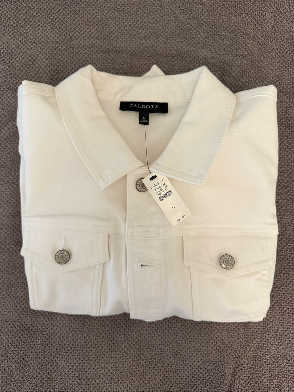 Talbots White Denim Button-Up Jacket - Picture 13 of 13